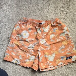 Patagonia Orange Floral Patterned Baggies